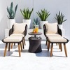 5-Piece Outdoor Patio Furniture Set with PP Rope Weaving Chairs, Pop-Up Cool Bar Table, and Acacia Wood Feet - 2 of 4