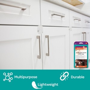 Adhesive Mount Magnet Lock (4) & Key/Holder - 1 of 4