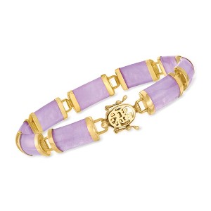 Ross-Simons Lavender Jade "Good Fortune" Bracelet in 18kt Gold Over Sterling - 1 of 3