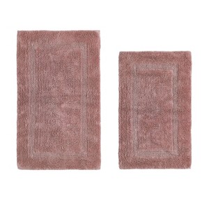 Lux Premium 100% Cotton Tufted Solid Reversible 2 PC Bath Rug Set – Ultra-Soft, Water-Absorbent, Durable, Machine Washable Bathroom Rug - 1 of 4