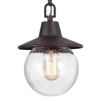 Globe Glass/Metal Outdoor Pendant Lamp Rusty - LNC