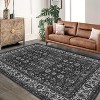 Acekool Machine Washable Area Rug, Non Slip Vintage Floral Carpet for Living Room, Bedroom - 3 of 4