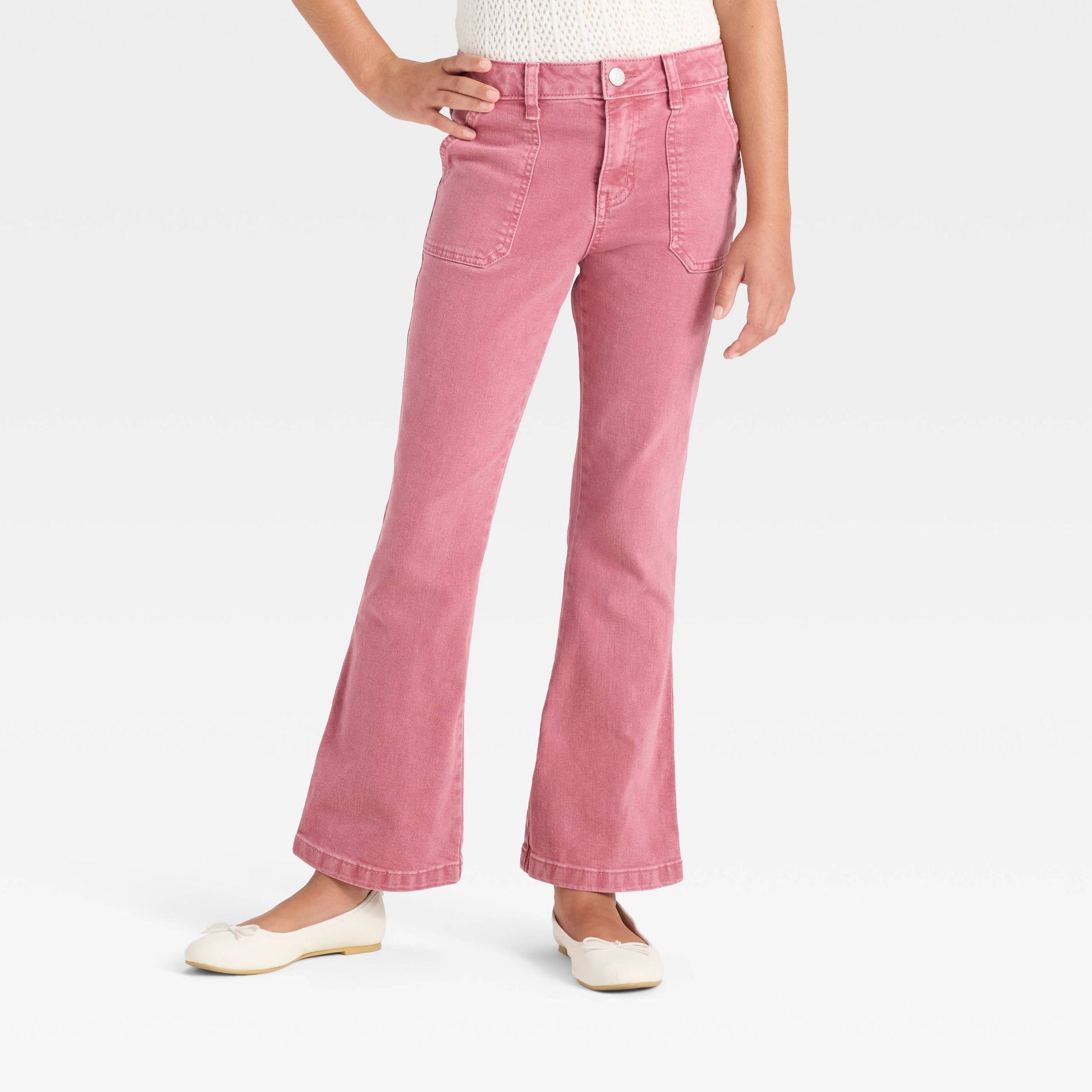 Girls' Flare Jeans - Cat & Jack™ Pink 8