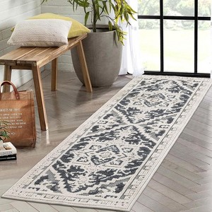 Non-Shedding Non Slip Area Rug, Medallion Textured Carpet, Vintage Floral Floor Carpet for Dining Room Home Office Playroom Dorm Living Room Bedroom - 1 of 4