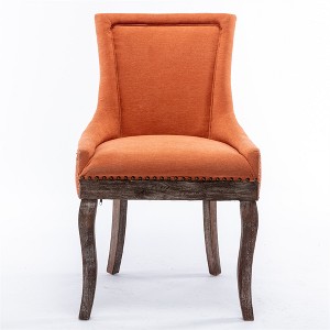 COWLOWN Set of 2 Modern Fabric Dining Chairs, Upholstered Side Chairs with Wood Legs - 1 of 4