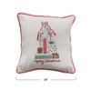 Storied Home "Merry Christmas" Square Cotton Slub Printed Pillow with Gifts, Embroidery, Piping and Velvet Back, Multicolor - 2 of 2