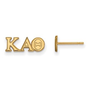 Black Bow Jewelry 14k Yellow Gold Plated Sterling Silver Kappa Alpha Theta Greek Life Stud Earrings - 1 of 3