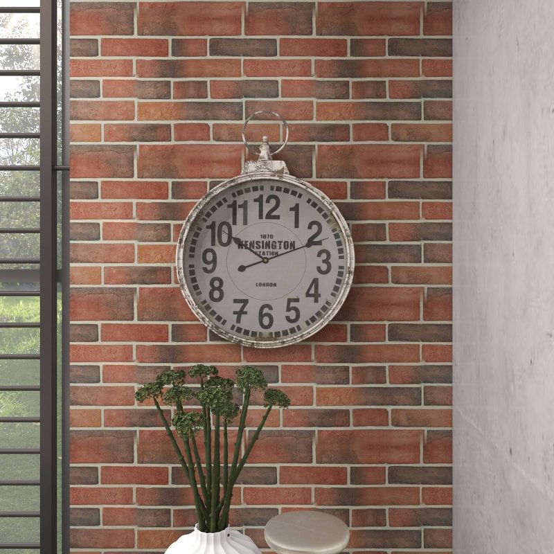 32&#34;x24&#34; Metal Pocket Watch Style Wall Clock White - Olivia &#38; May, 4 of 18