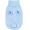 Parisian Pet 'Cable Knit Sweater' - Warm & Stylish Pet Sweater in Powder Blue for Dogs & Cats - image 2 of 4