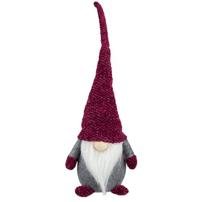 Northlight 20.5" Red and Gray Sitting Gnome Christmas Tabletop Decor