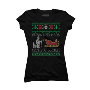 Junior's Design By Humans Christmas Welder Welding Xmas Funny Welder Ugly Christmas Sweate By pahari T-Shirt - 1 of 3