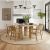 52" Oak Wood Drum Dining Table, Architectural Design Round Dining Table with 3 Legs for 4-6 person, Indoor Furniture - Maison Boucle - 3 of 4