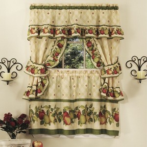 GoodGram Apple Blossom Complete 5 Pc. Kitchen Curtain Tier & Swag Set - 1 of 1