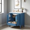 30" Bathroom Vanity with Sink, Vintage Bathroom Cabinet with Organizer & Adjustable Shelf, Mid-Century Bathroom Storage - 2 of 4