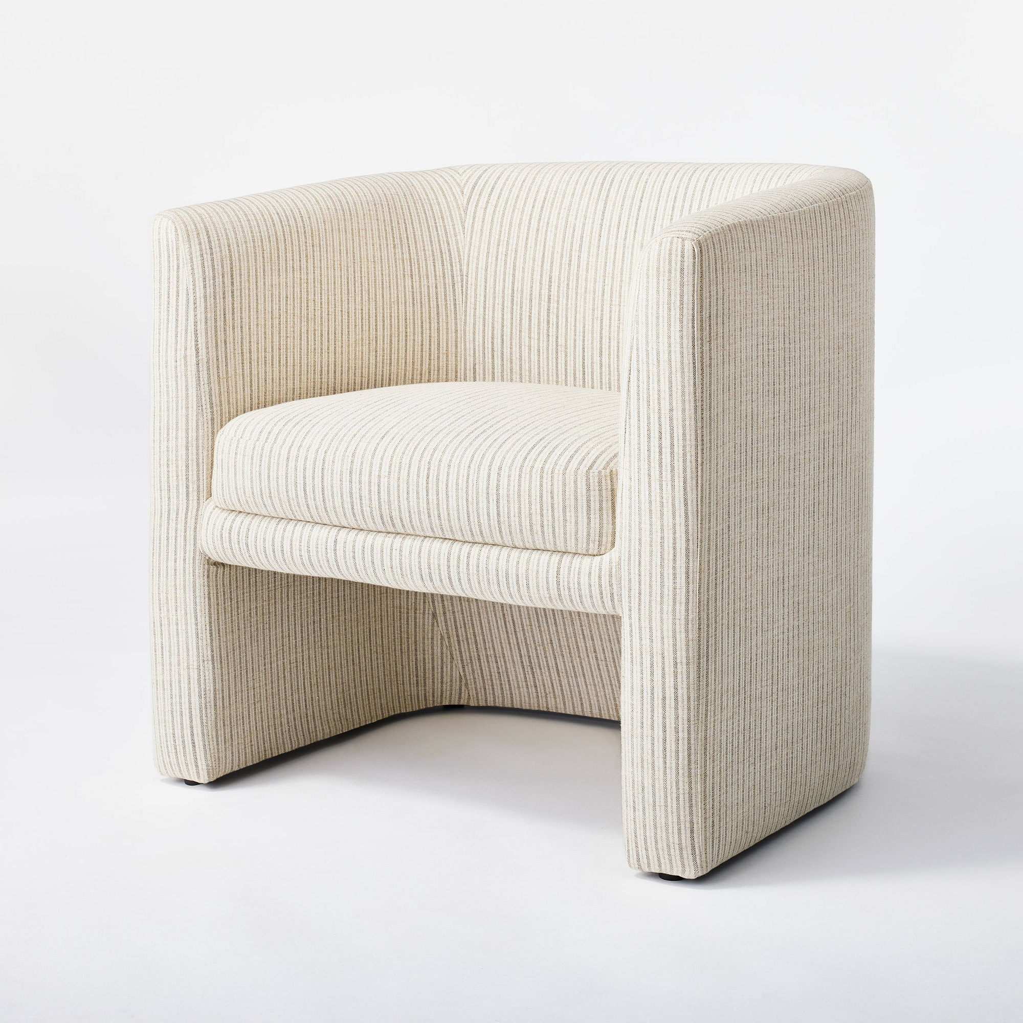 Vernon Accent Chair Tan Striped - Threshold™ designed with Studio McGee: Polyester Upholstery, No Assembly Required
