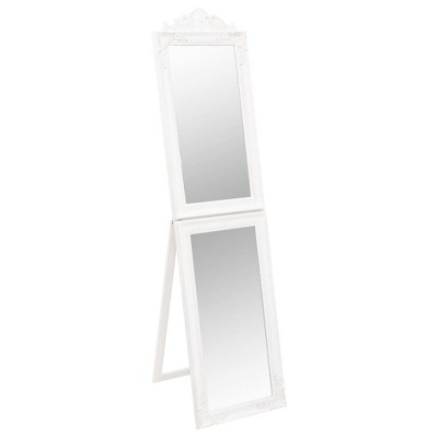 White Baroque Full Length Freestanding Wood Mirror