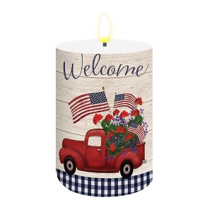 Briarwood Lane Summer Flameless Candle 6x3 Stars and Stripes Truck Flameless Candle with Timer for Summer - 1 of 4