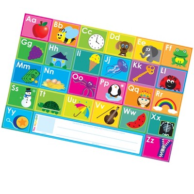 Colorful ABC Learning Placemat Set for Kids, 13" x 19", Pack of 10