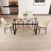 NicBex 51" Dining Table Set for 4 Modern Rectangular Tempered Glass Table with 4 PU Chairs for Dining Room, Beige - 4 of 4