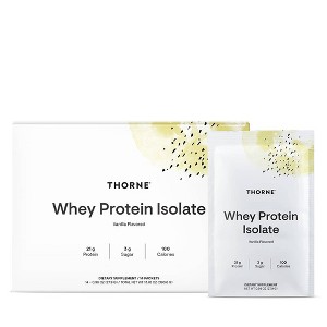 THORNE - Whey Protein Isolate - 21 Grams of Easy-to-Digest Whey Protein Powder - NSF Certified for Sport - Vanilla - 13.79 Ounces - 14 Packets - 1 of 4