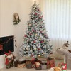 HOMCOM Prelit Artificial Christmas Tree with Clear Lights and Tips, Flocked Xmas Tree with Metal Stand for Home Office Holiday - 2 of 4
