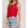 Women's Wo's Cotton Crochet Crop Tank Top - Active Basic - 3 of 4