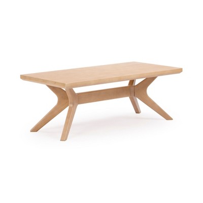 Blonde Solid Wood Cross Leg Rectangular Coffee Table, 48 inches