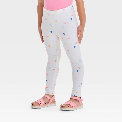 Toddler Girls' Printed Leggings - Cat & Jack™ Cream 5T