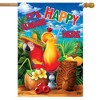 Always Happy Here Summer House Flag Tropical Drinks Cocktails Macaw 28" x 40" Briarwood Lane - 2 of 4