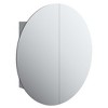 vidaXL Bathroom Cabinet with Round Mirror&LED Gray 21.3 in.x21.3 in.x6.9 in. - 2 of 4