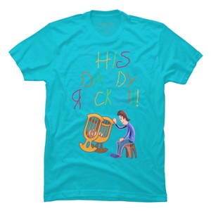 Men's Design By Humans Cute This Daddy Rocks The Baby By walrusindsutries T-Shirt - 1 of 2