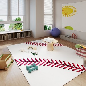 Round Ball Pattern Area Rug, Fluffy Washable Area Rug for Living Room Kids Room Nursery Playroom Decor - 1 of 4