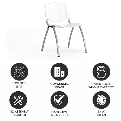 Titanium Gray 880 lb Capacity Ergonomic Stack Chair - White