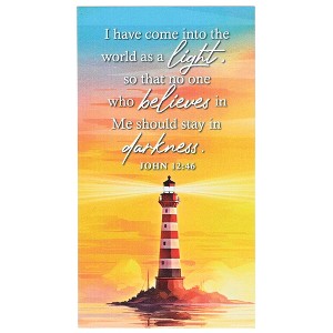 Dicksons Lighthouse at Sunset - John 12:46, Multicolor 5 x 2.75 Inch Vinyl Refrigerator Magnet - 1 of 2