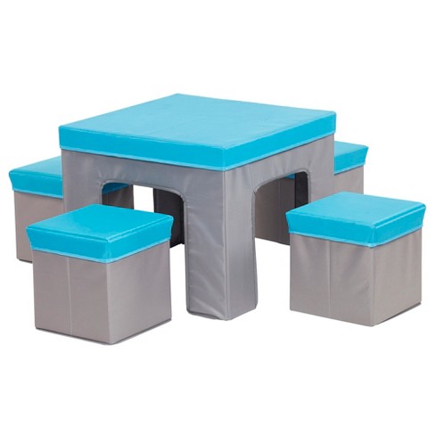 Ecr4kids Multipurpose Folding Kids Table And Chair Set 5 Piece