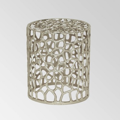 Doyers Modern Iron Mesh Accent Table Light Gray - Christopher Knight Home