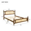 GDFStudio Julius Rattan Footboard and Headboard Pine Wooden Bed - 3 of 4