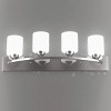 Tangkula Bathroom Vanity Lamp Brushed Nickel Wall Mounted Vanity Lighting Fixture with White Glass Shade Wall Sconce Pendant Lamp (Nickel, 4) - 2 of 4