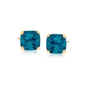 Ross-Simons 4.10 ct. t.w. London Blue Topaz Martini Stud Earrings in 14kt Yellow Gold - 1 of 4