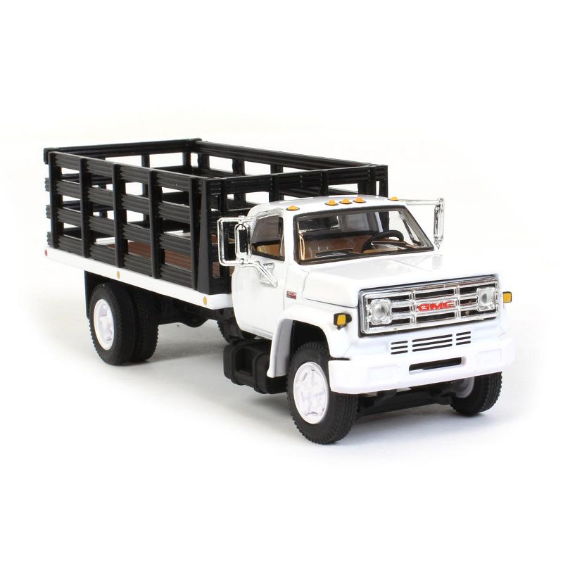 1/64 Diecast GMC 6500 Stake Bed Truck, White With Black Stakes, First Gear Exclusive DCP 60-0891, 2 of 6