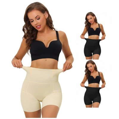 Allegra K Women's High Waisted Butt Lifter Tummy Control Panties 3 Packs