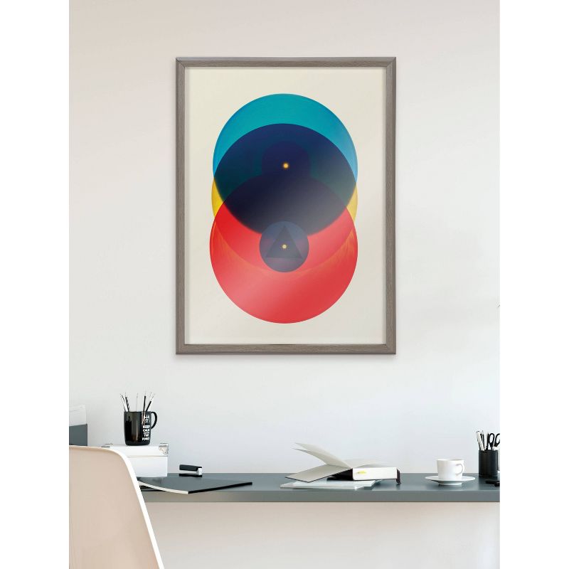 18&#34;x24&#34; Blake Colorful Records Art Print, UV-Resistant Inks, Framed Glass Wall Decor - Kate & Laurel All Things Decor, 6 of 8