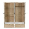 TIRAMISUBEST 4-Shutter Door Wardrobe with 2 Drawers - Mobile Storage Cabinet, Locking Wheels & Adjustable Shelf - 4 of 4