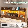 AMERLIFE Bed Frame with Drawers, LED, Bookcase Headboard, Charging, Shelves - 4 of 4