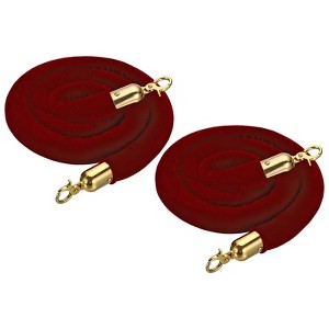 Unique Bargains Velvet Crowd Control Barrier Rope with Snap Hooks for Posts Stand Queue 2 Pcs - 1 of 4