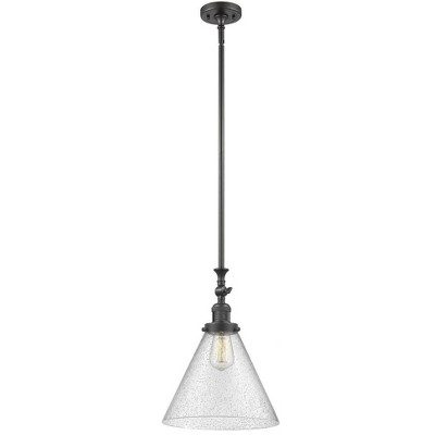 Cone - 1 Light Stem Hung Tiltable Mini Pendant In Industrial Style-18 Inches Tall and 12 Inches Wide