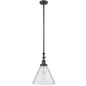 Cone - 1 Light Stem Hung Tiltable Mini Pendant In Industrial Style-18 Inches Tall and 12 Inches Wide - 1 of 1