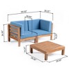 Maggift Patio Seating Sets Outdoor, Featuring Unique Design, Ideal for Chats, Perfect for Gardens, Living Spaces, Blue, 60.5"*30.25"*26.5" - 3 of 4