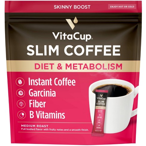 Vitacup Slim Instant Coffee Packets, Diet & Metabolism, Serve Hot Or Cold -  24ct : Target