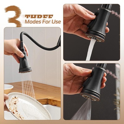 Oil-Rubbed Bronze Pull-Down Kitchen Faucet with Spray